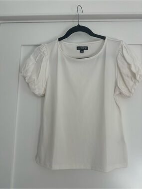 J. Crew Cream Puff-Sleeve Blouse in Ivory
